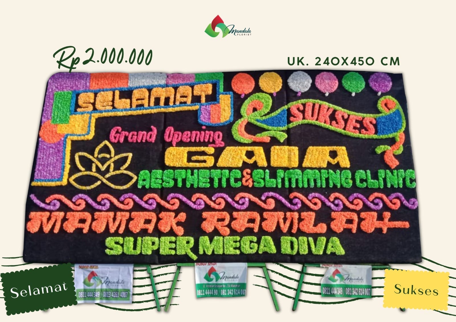 Papan bunga ucapan selamat dan sukses